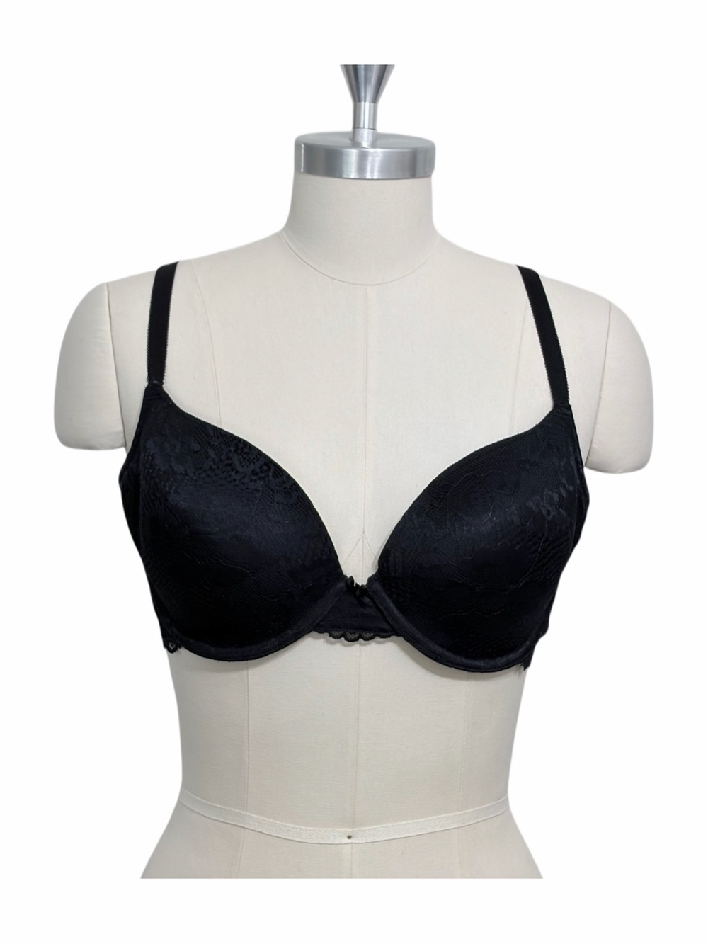 SAVAGE X FENTY Luxe Lace Demi Padded T-Shirt Black Lace Push-Up Bra Size 36D